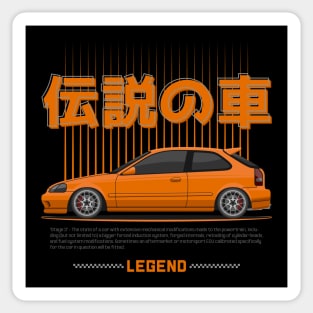 Midnight Racer Orange EK 9 JDM Sticker